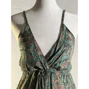 Karma Highway Bohemian Floral Jumpsuit Green and Teal One Size